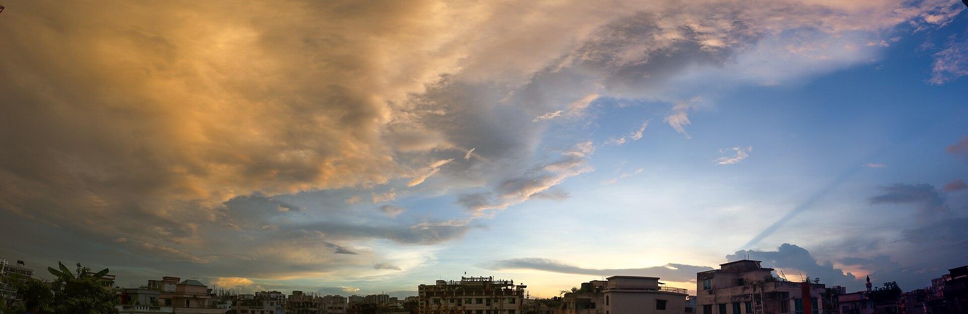 Dhaka skyline at golden hour